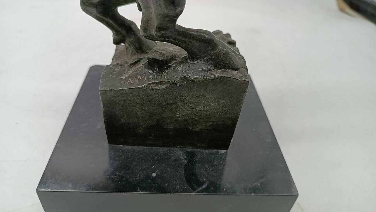 Michelangelo Monti, toro rampante, scultura in bronzo, anni '30 9