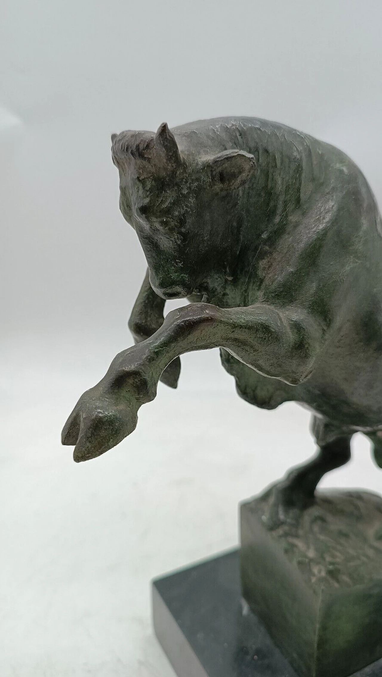 Michelangelo Monti, toro rampante, scultura in bronzo, anni '30 10