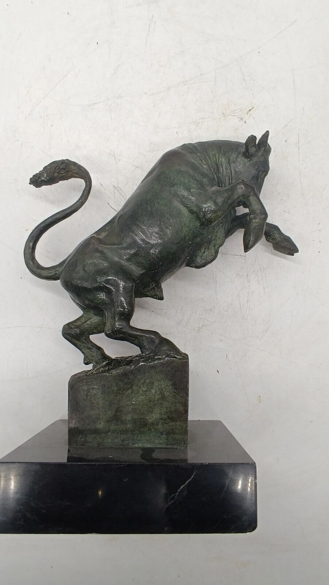 Michelangelo Monti, toro rampante, scultura in bronzo, anni '30 12