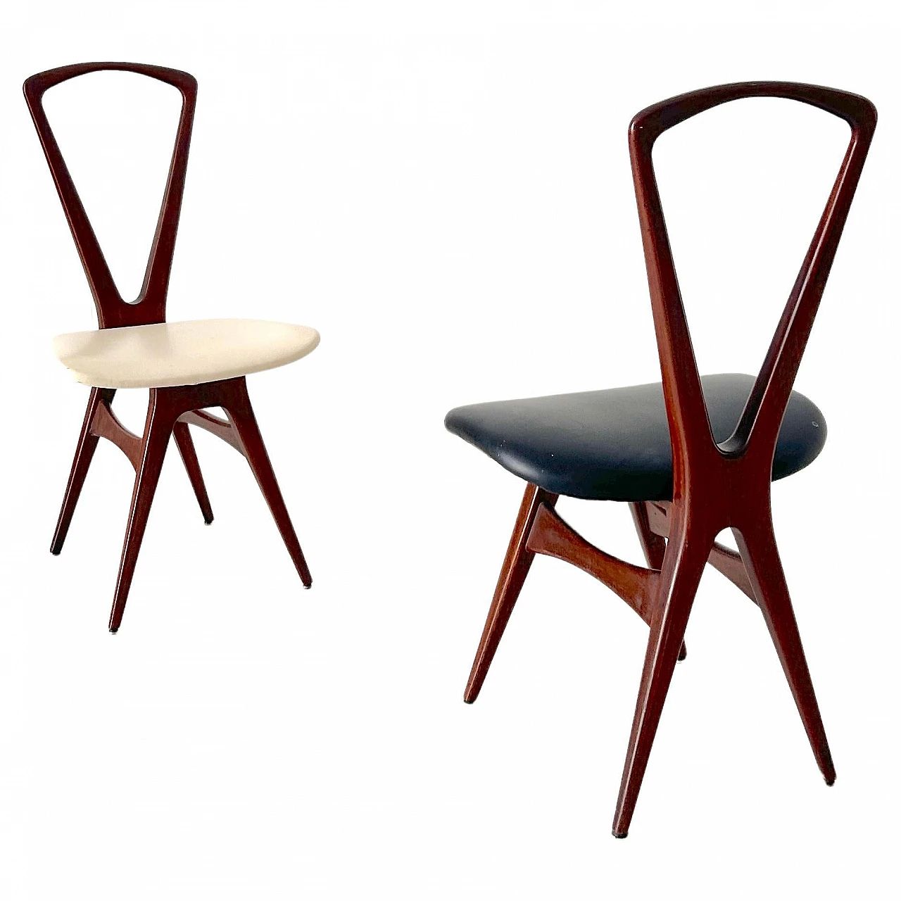 Pair of wooden chairs by Gianni Vigorelli, 1950s 1