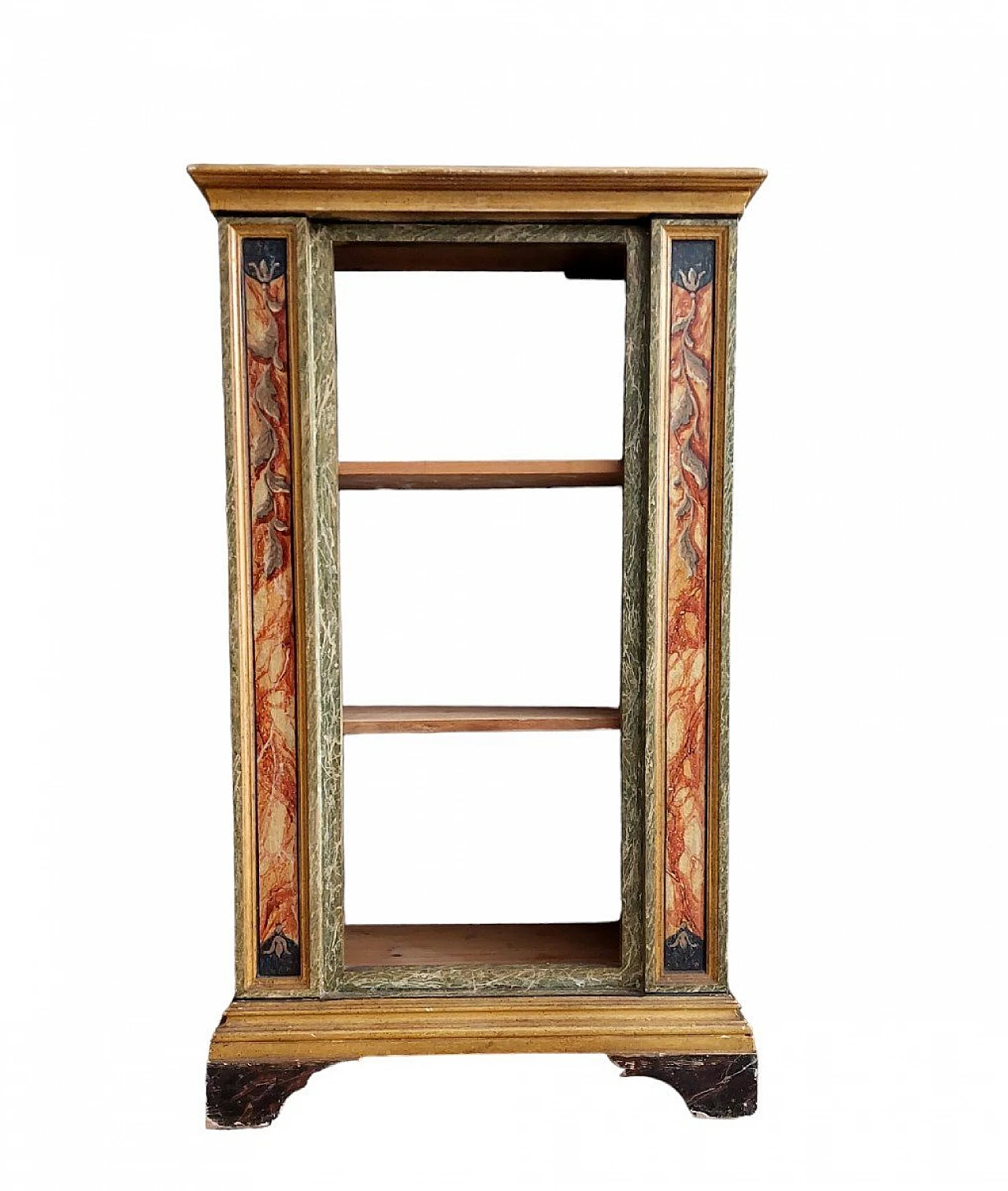 Marble-effect painted wood bookcase, early 20th century 4