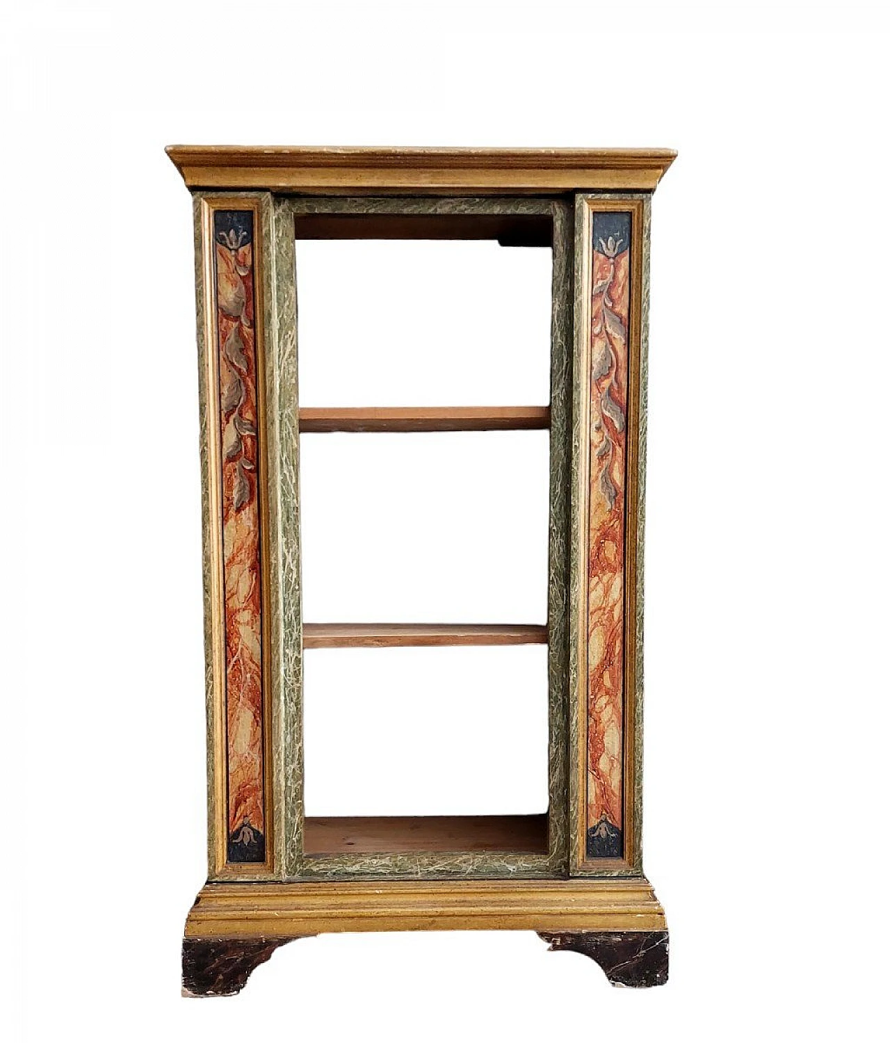 Marble-effect painted wood bookcase, early 20th century 8