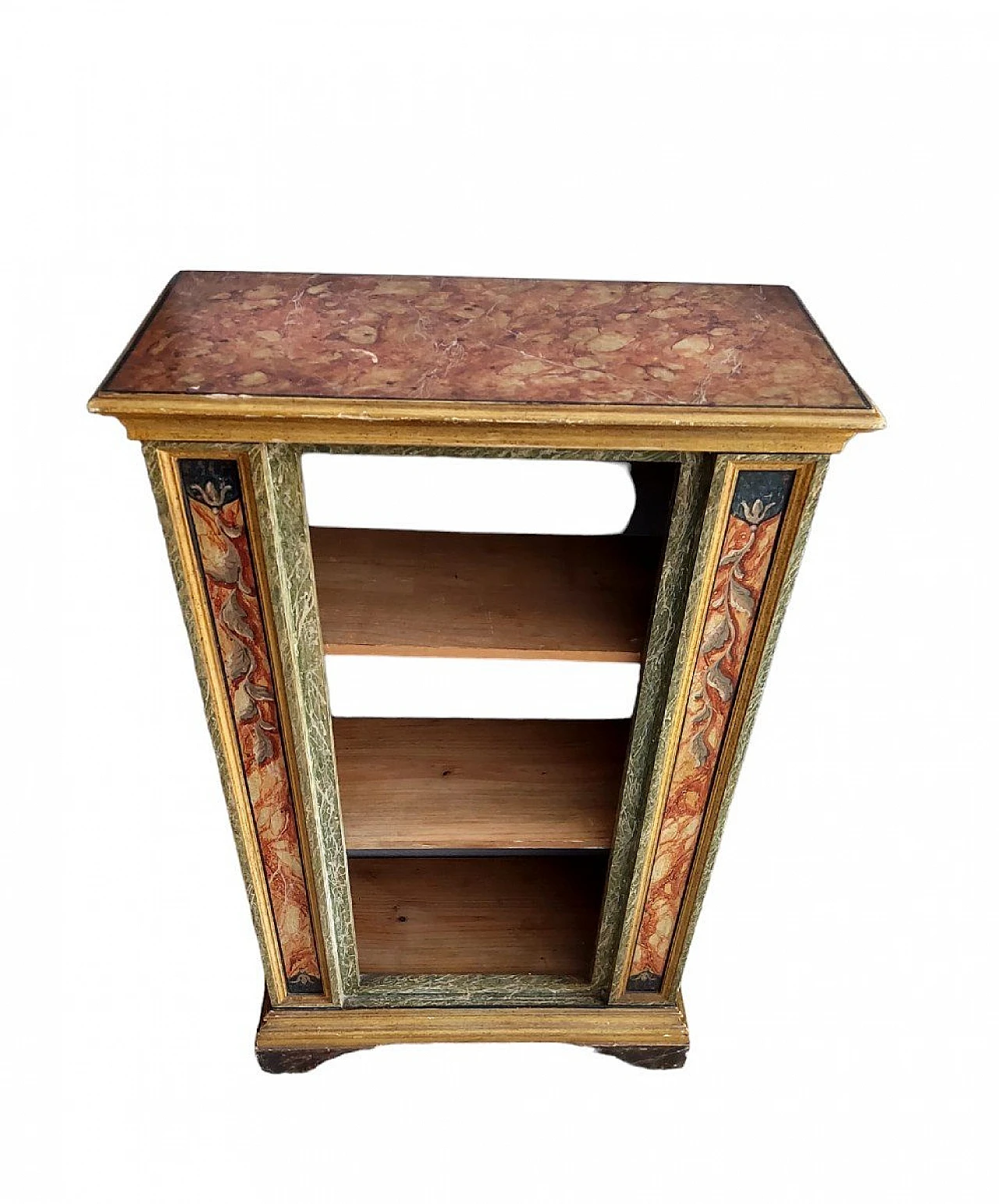 Marble-effect painted wood bookcase, early 20th century 11