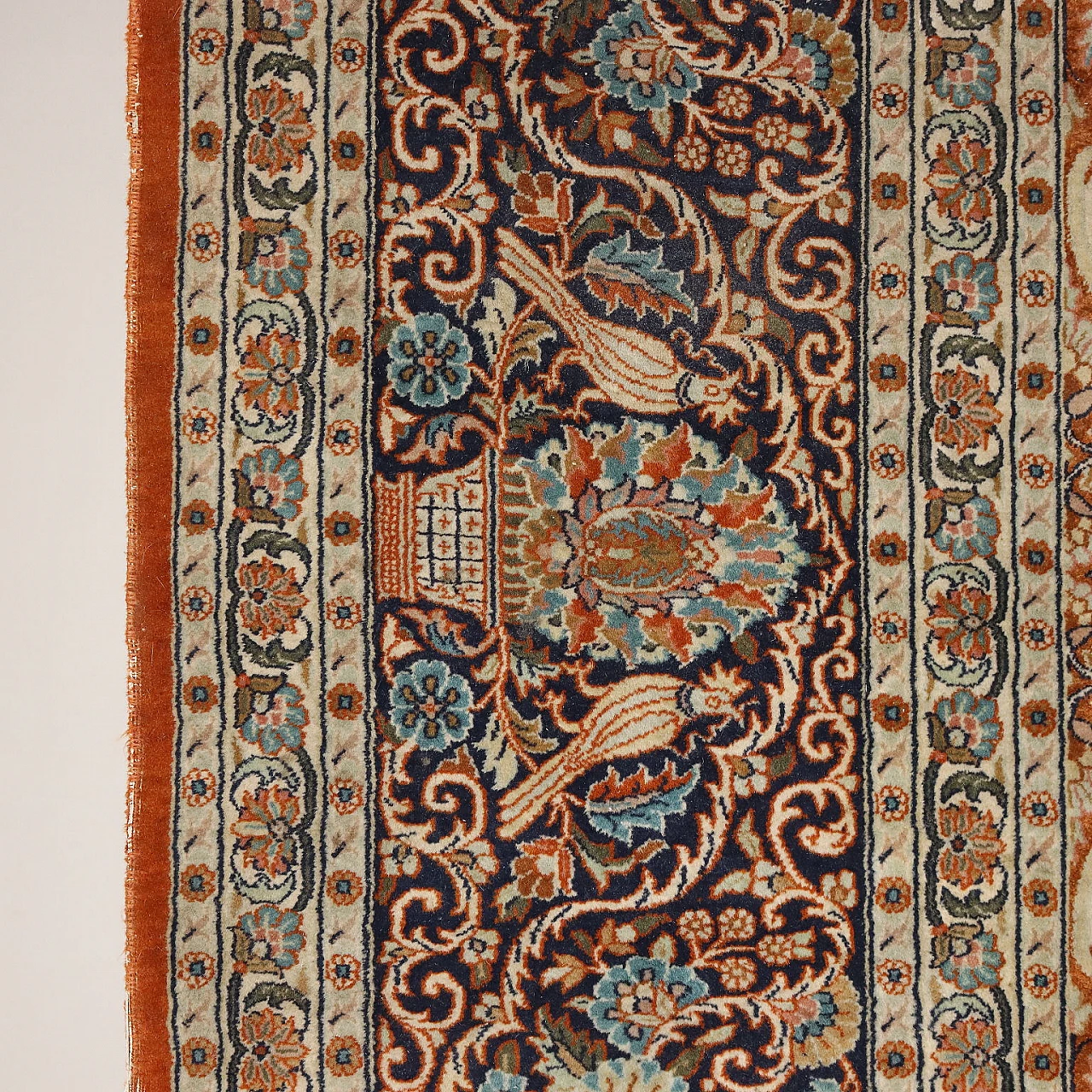 Lahore cotton, wool and silk fine-knotted rug 6
