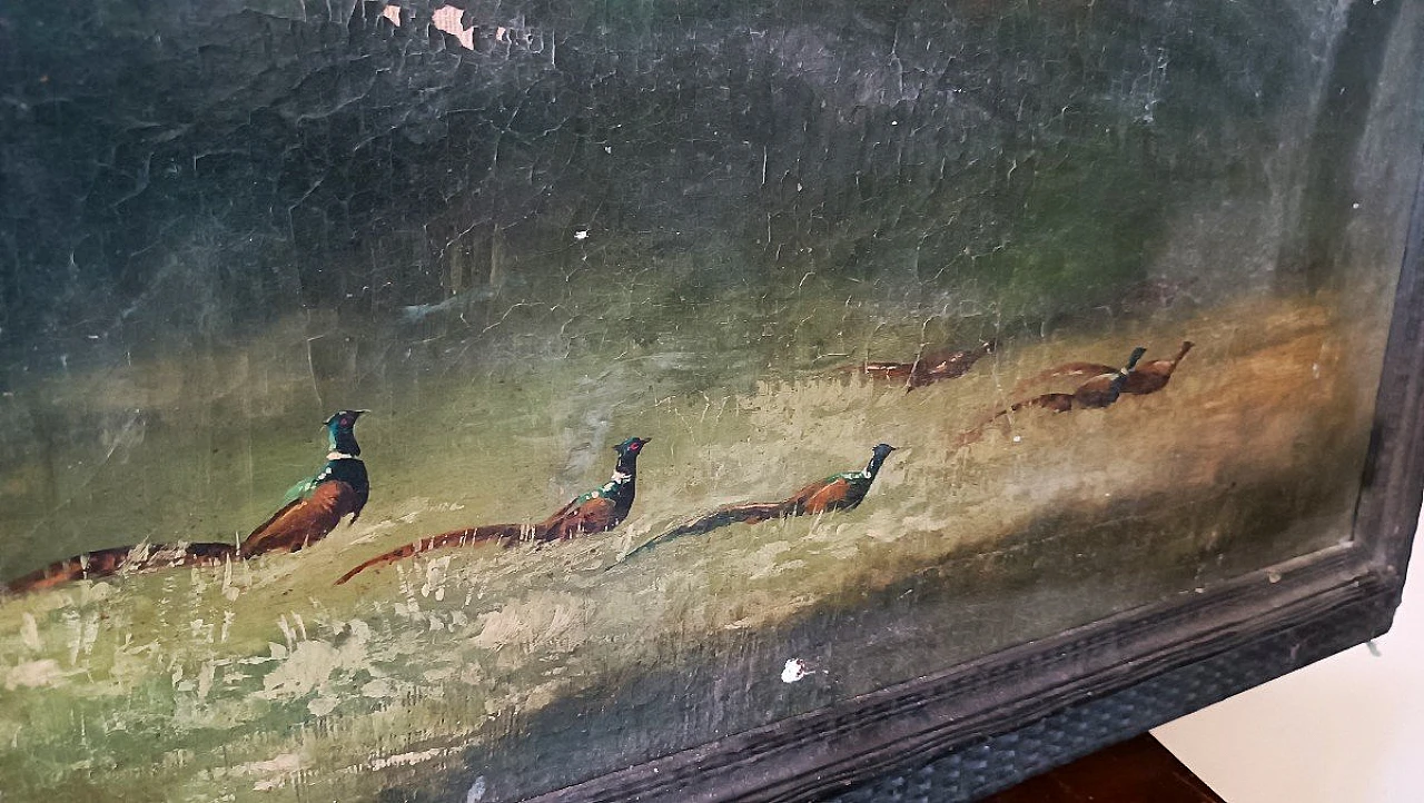 Locatelli, caccia ai fagiani, dipinto a olio su tela, '800 2