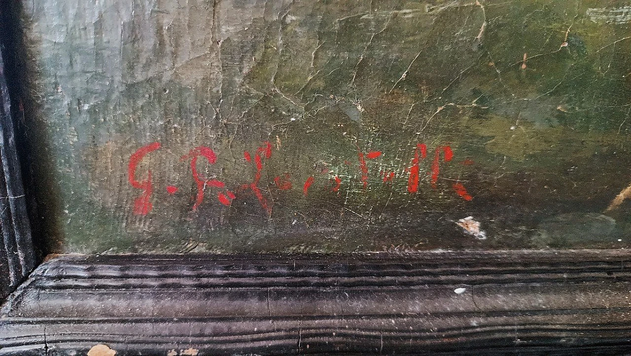 Locatelli, caccia ai fagiani, dipinto a olio su tela, '800 6