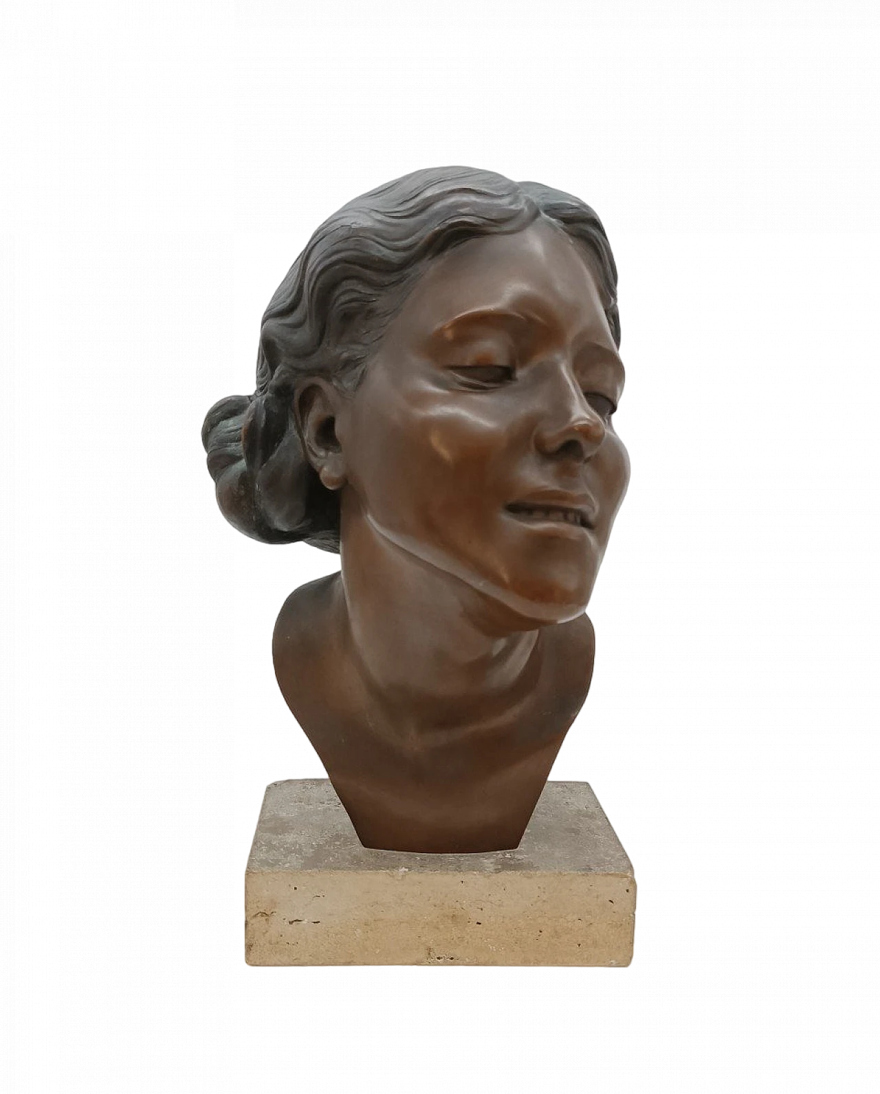 Attilio Torresini, busto femminile, scultura in bronzo, anni '20 2