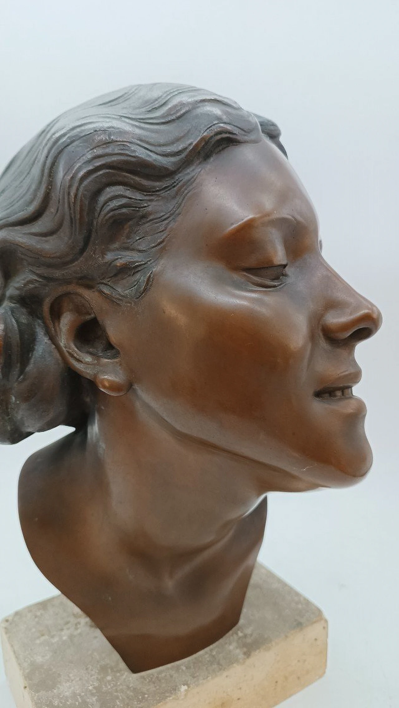 Attilio Torresini, busto femminile, scultura in bronzo, anni '20 5