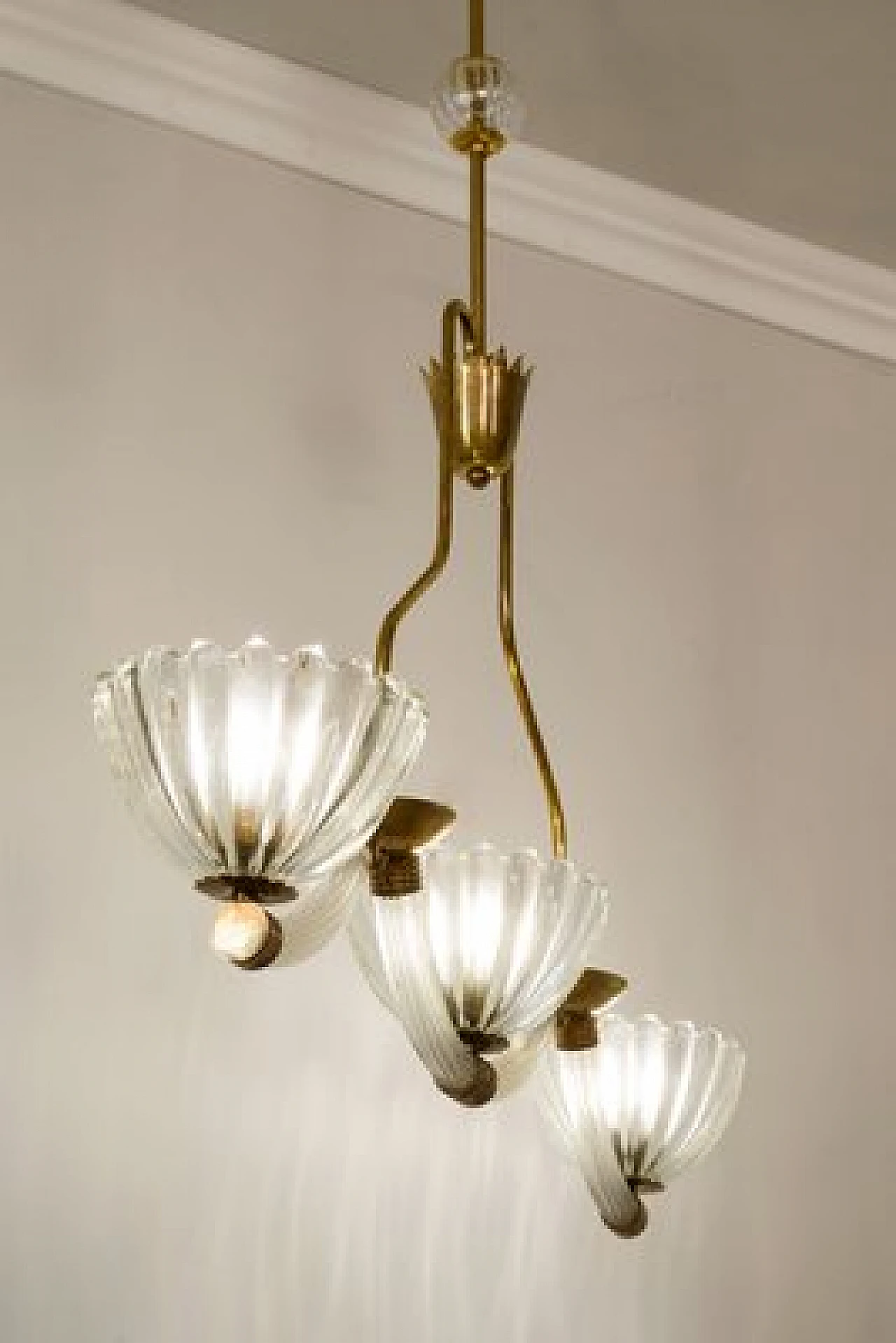 Murano glass chandelier attributed to Barovier & Toso, 1940s 1
