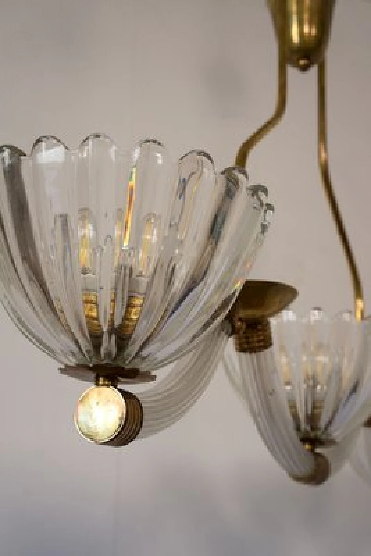 Murano glass chandelier attributed to Barovier & Toso, 1940s 7
