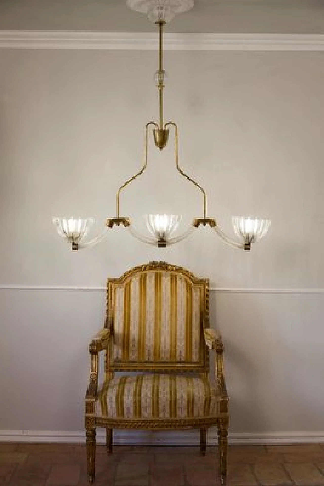 Murano glass chandelier attributed to Barovier & Toso, 1940s 11