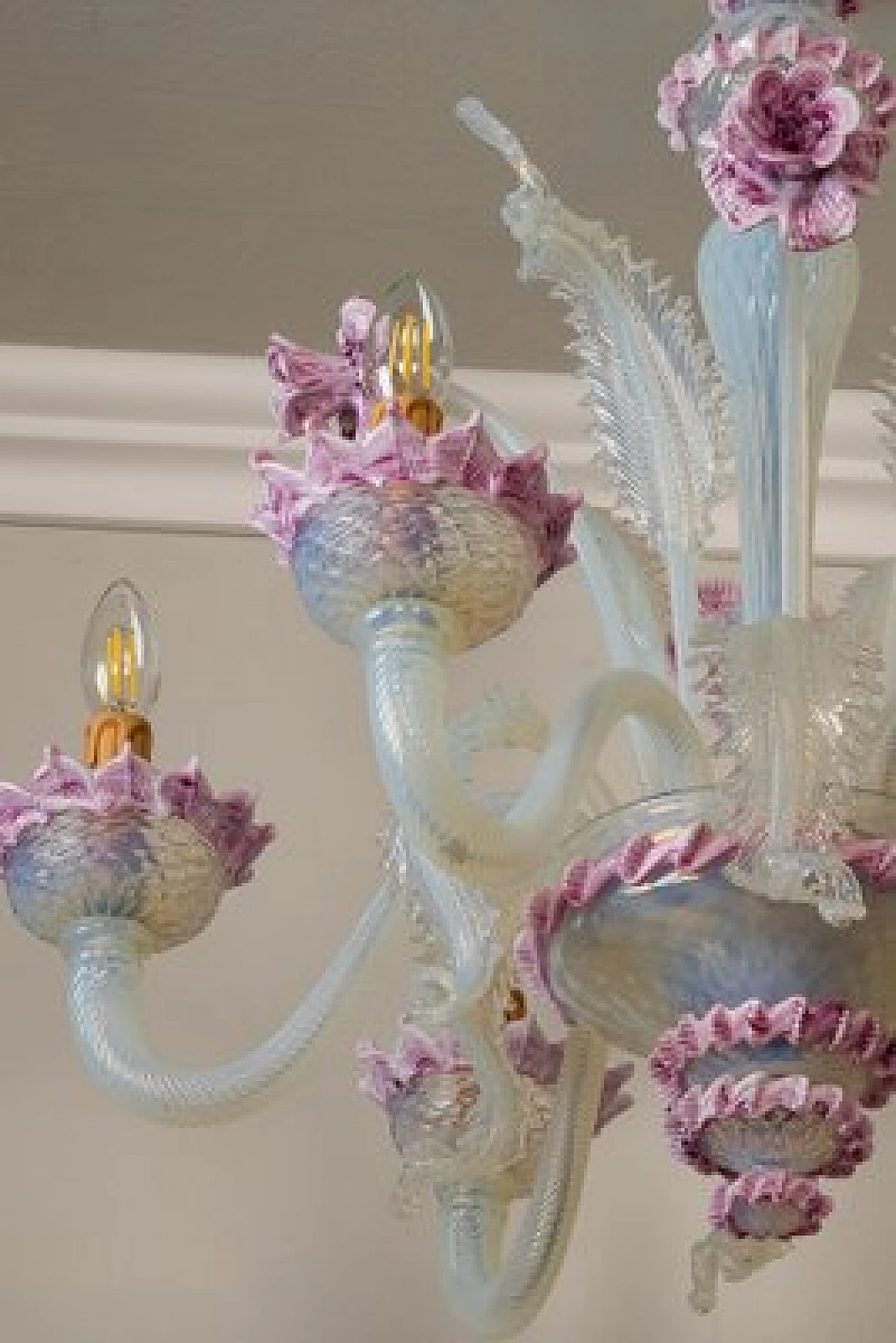 Murano blown glass and glass paste chandelier, 1960s 2