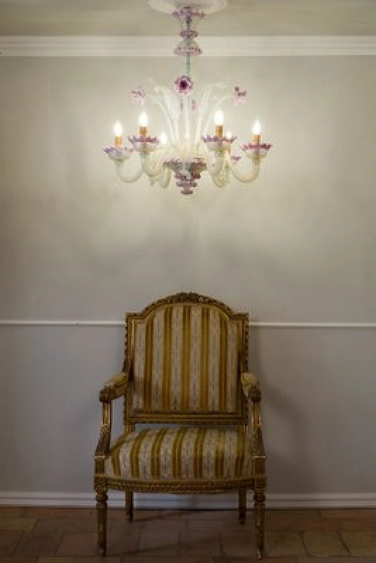 Murano blown glass and glass paste chandelier, 1960s 11