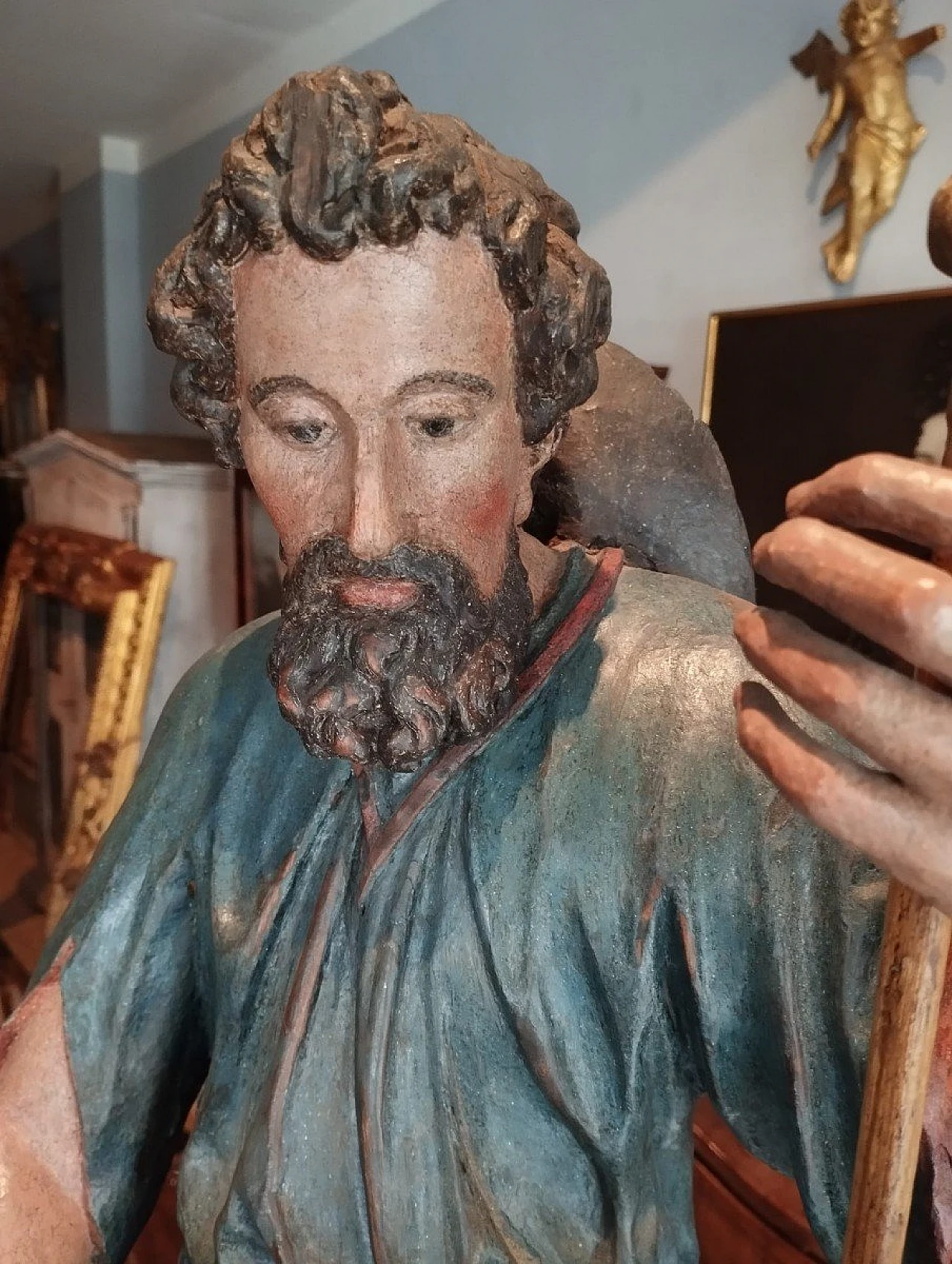 San Rocco, scultura in legno policromo, fine '600 6