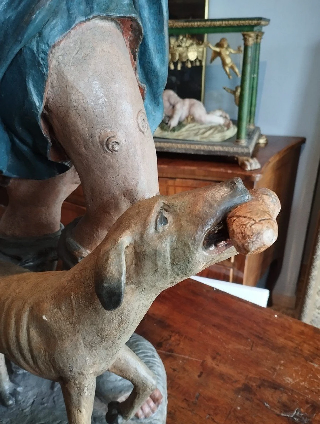 San Rocco, scultura in legno policromo, fine '600 11