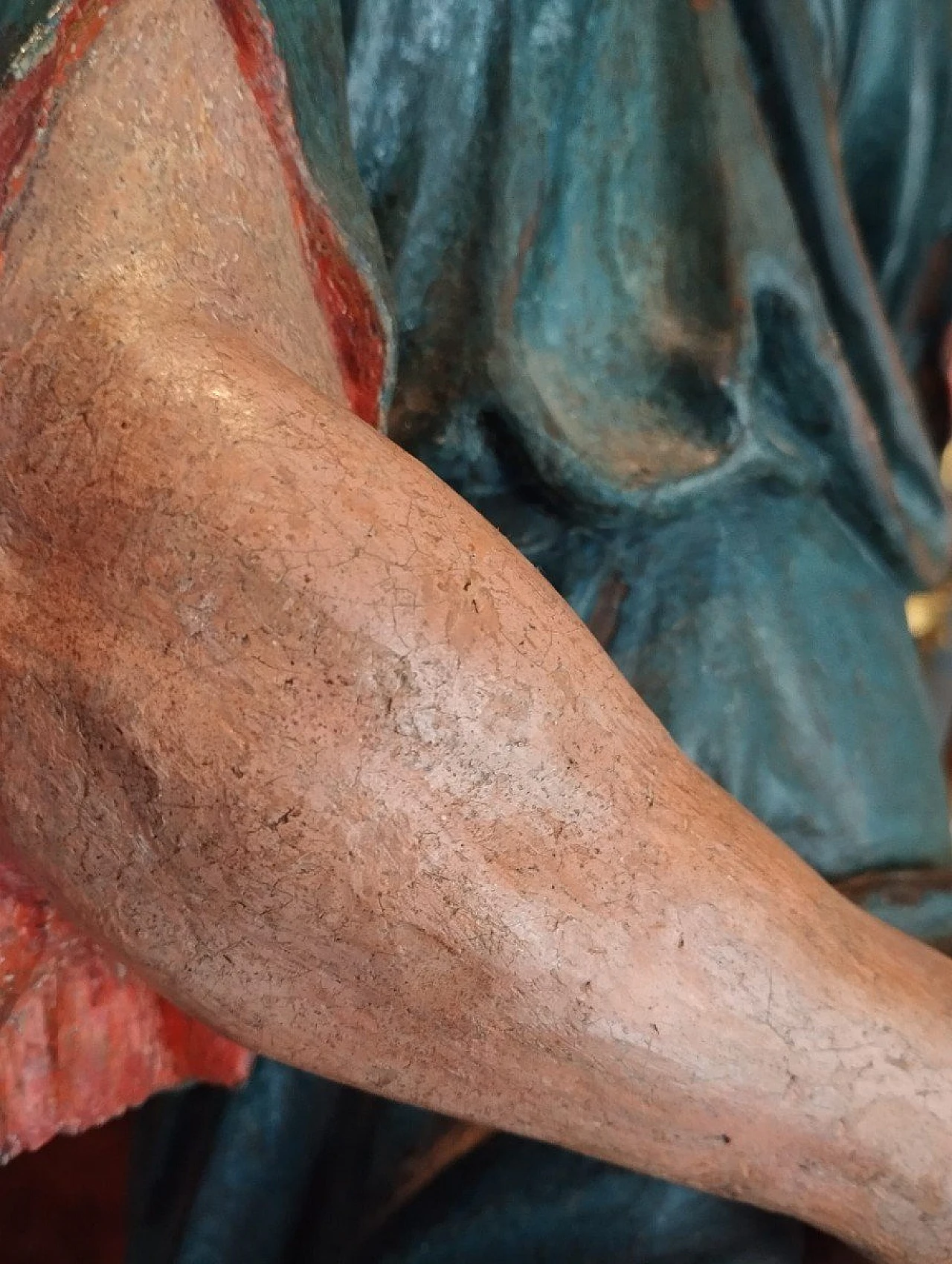 San Rocco, scultura in legno policromo, fine '600 13