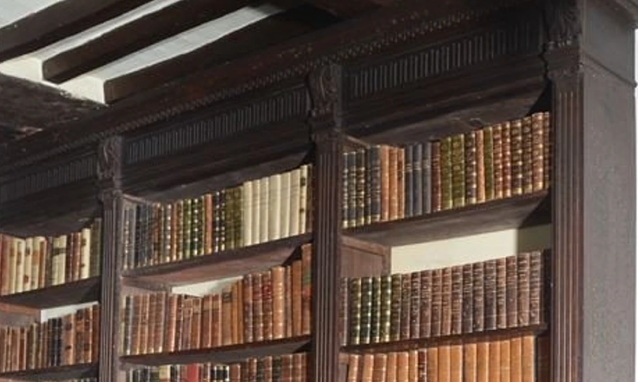 Libreria a giorno in legno massello, fine '800 3