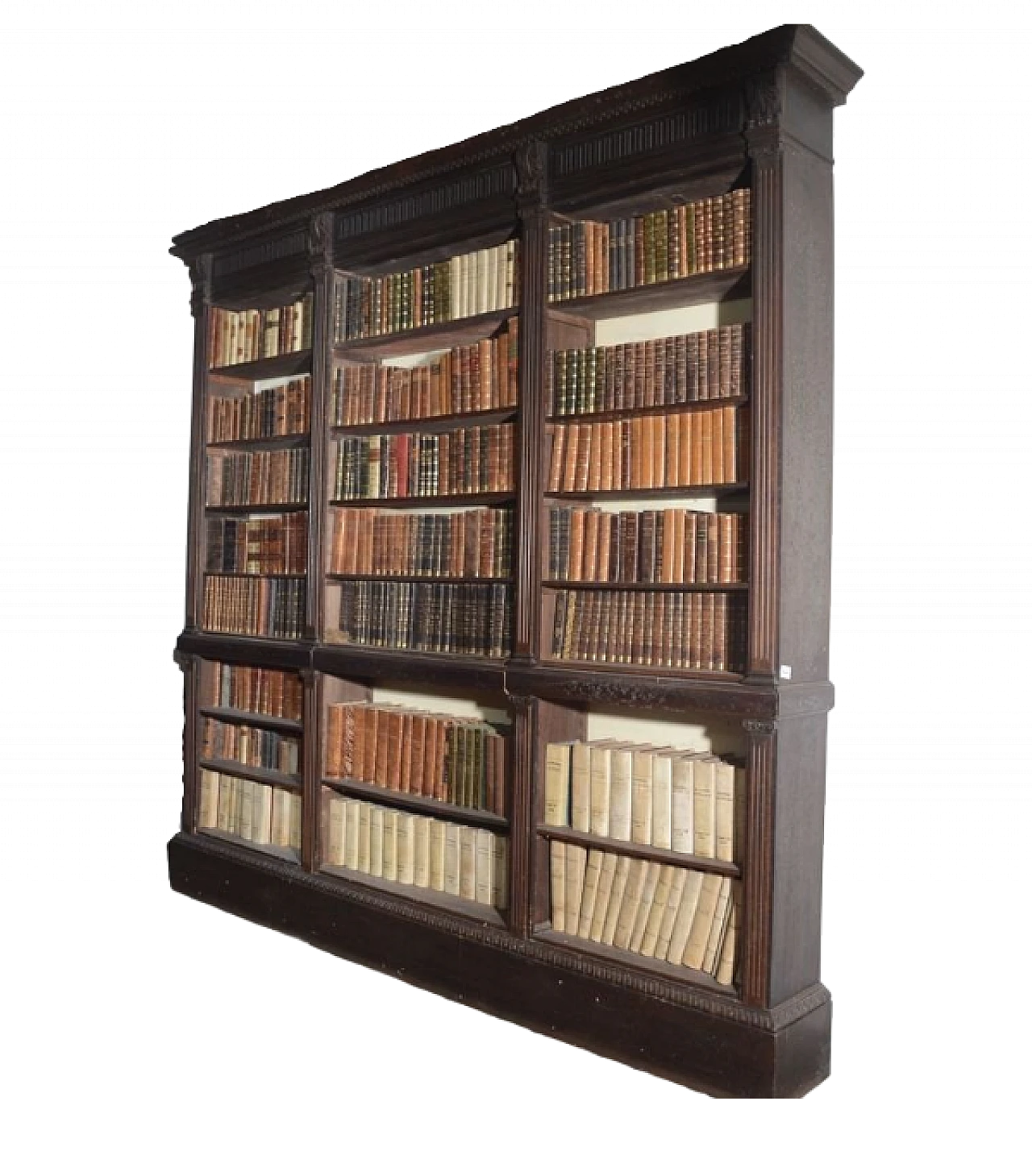 Libreria a giorno in legno massello, fine '800 4