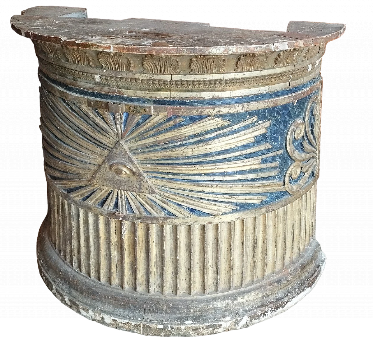 Frammento d'arredo in legno laccato e dorato, '700 2