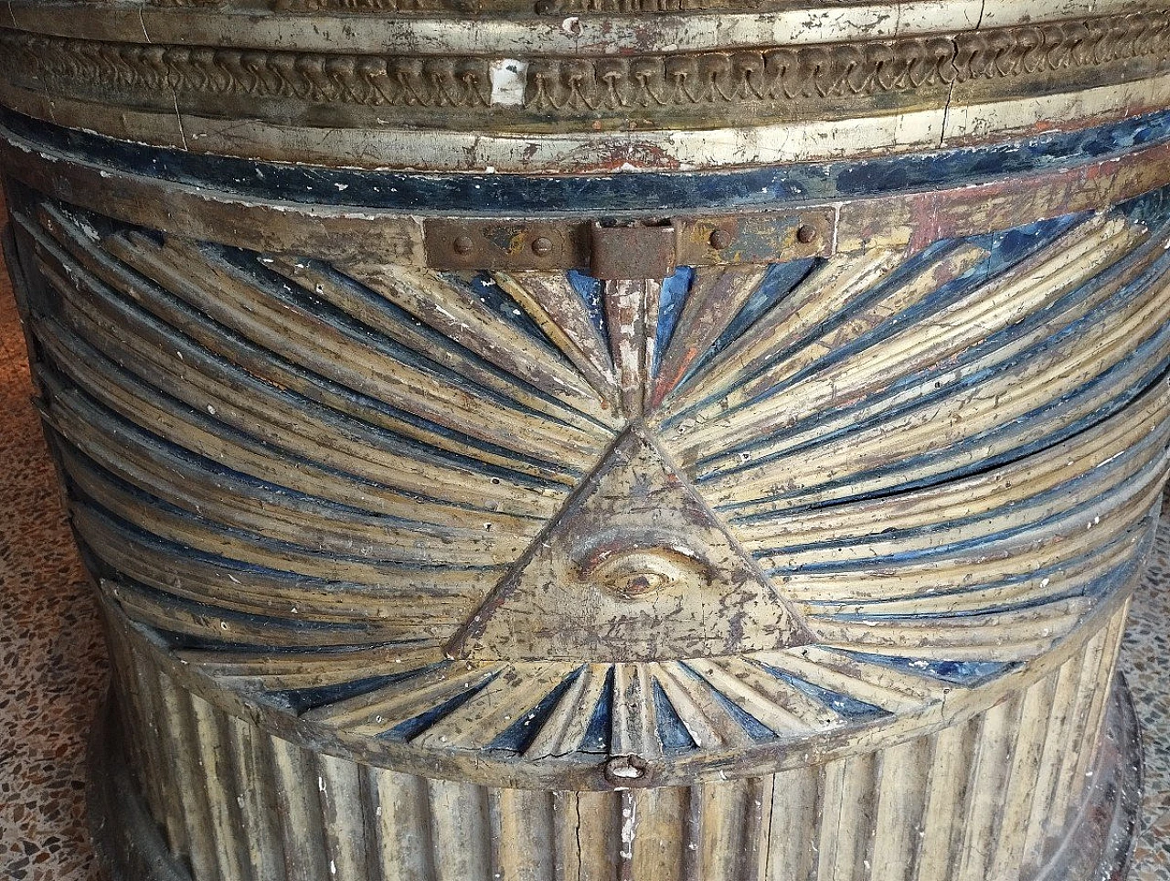 Frammento d'arredo in legno laccato e dorato, '700 4