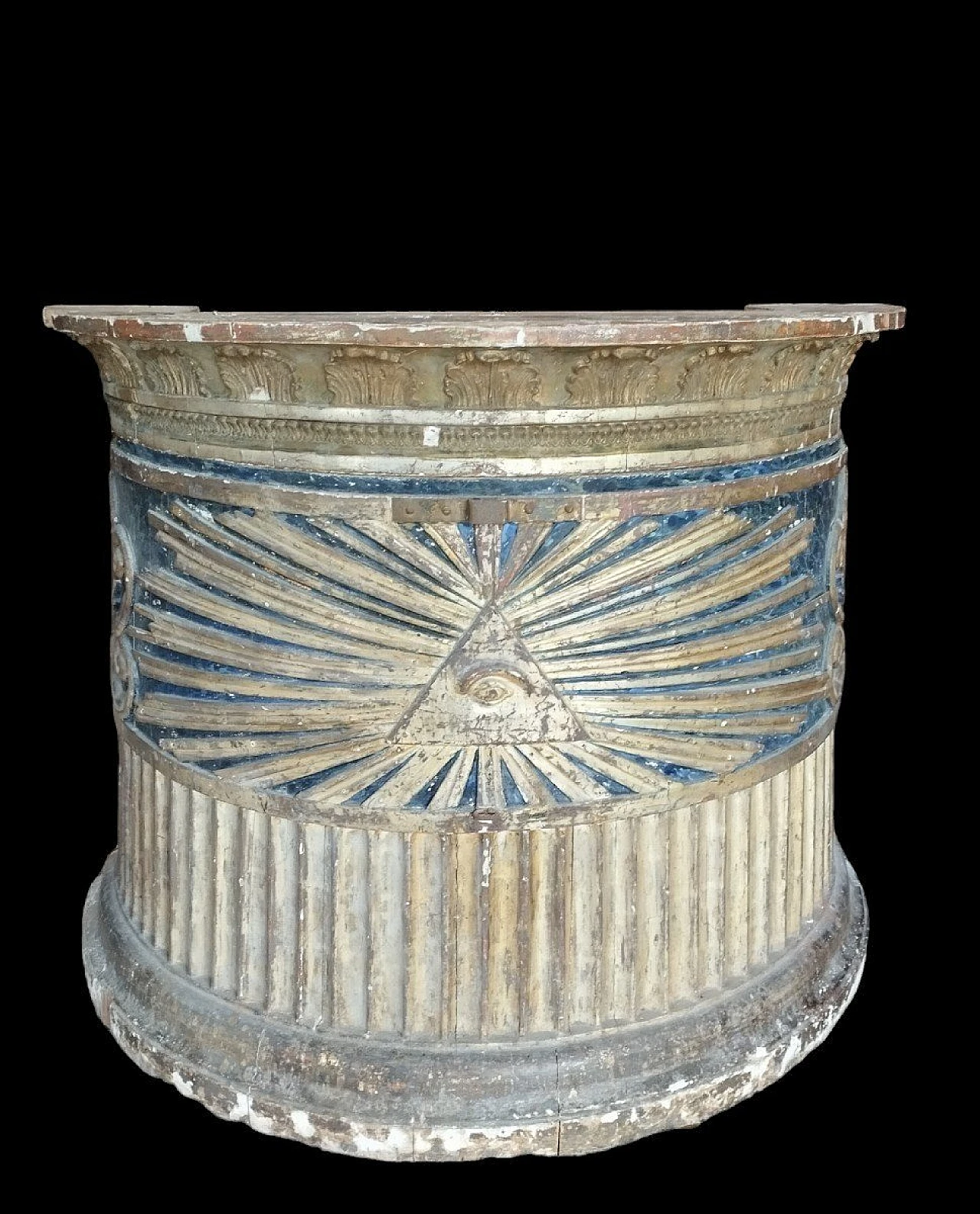 Frammento d'arredo in legno laccato e dorato, '700 5