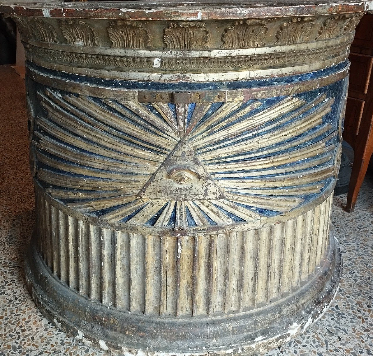 Frammento d'arredo in legno laccato e dorato, '700 13