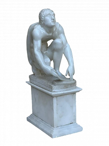 David against Goliath, alabaster sculpture, 19th century
