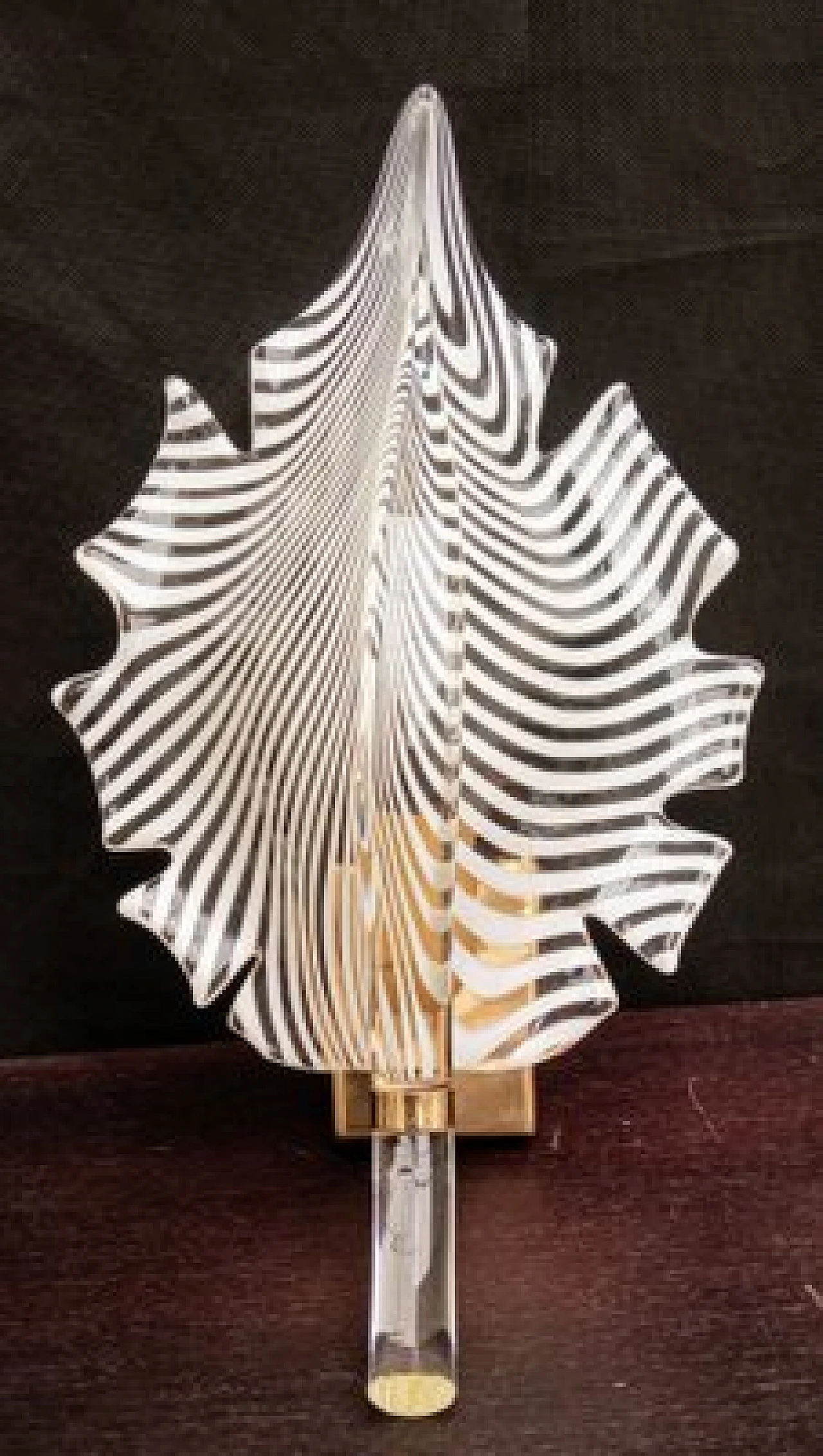 3 Applique a foglia in vetro di Murano, anni '70 5