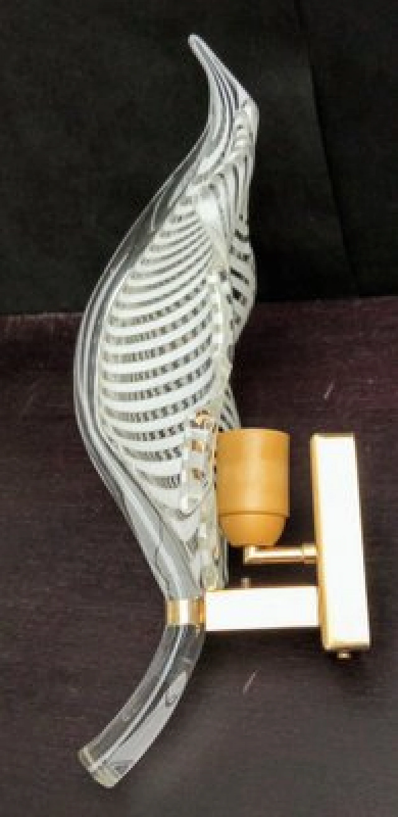 3 Applique a foglia in vetro di Murano, anni '70 7