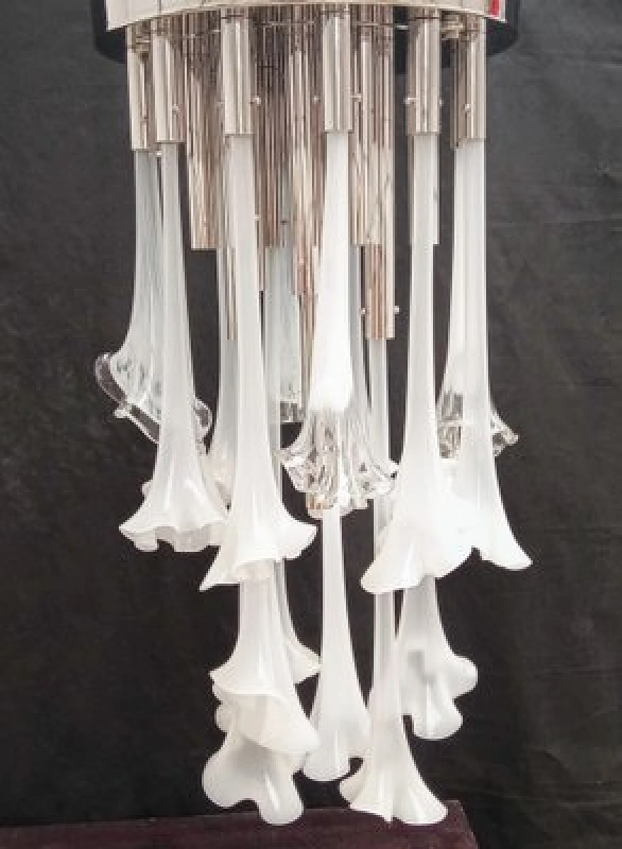 Lampada da soffitto in vetro di Murano di Venini, anni '70 1