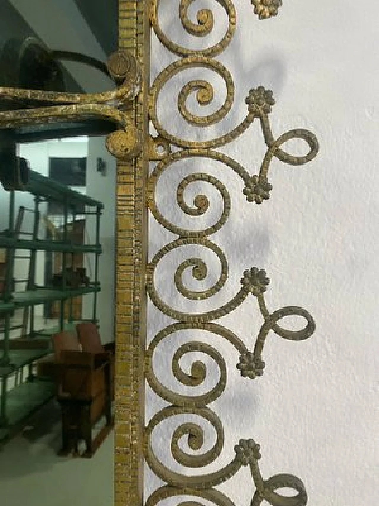 Appendiabiti in ferro battuto con specchio di Pierluigi Colli,anni '50 6