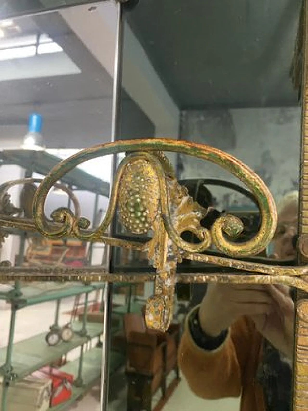 Appendiabiti in ferro battuto con specchio di Pierluigi Colli,anni '50 7