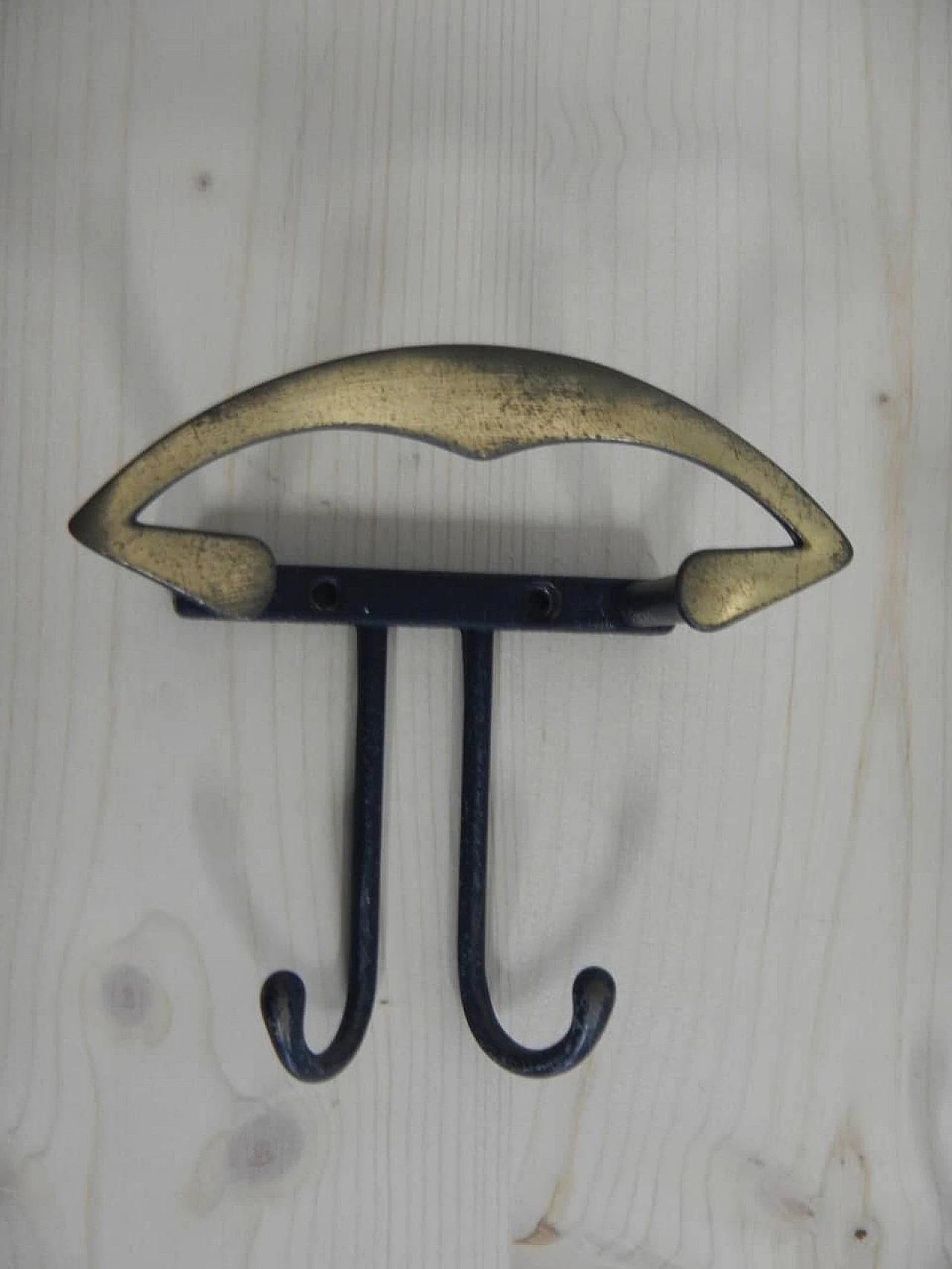 3 Iron and brass wall clothes hangers, 1970s 4