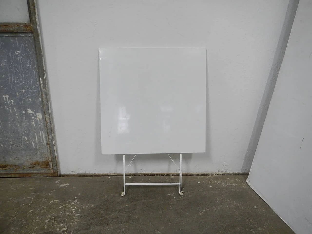 Foldable garden table in white metal, 1960s 3