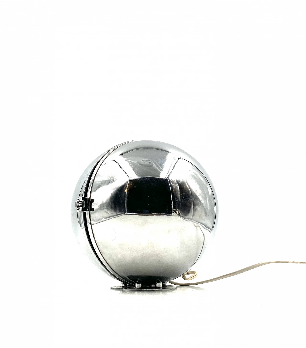Chromed metal & glass spherical table lamp, 1970s 12