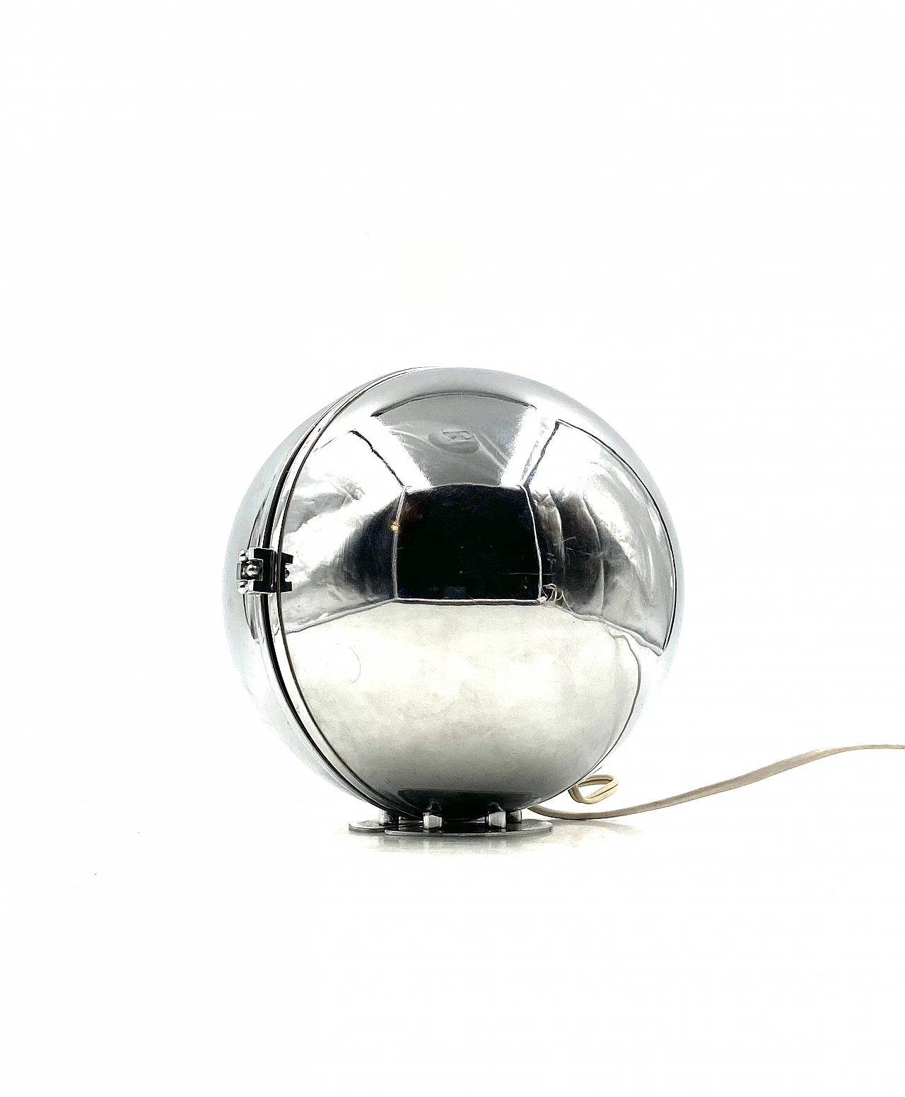 Chromed metal & glass spherical table lamp, 1970s 13