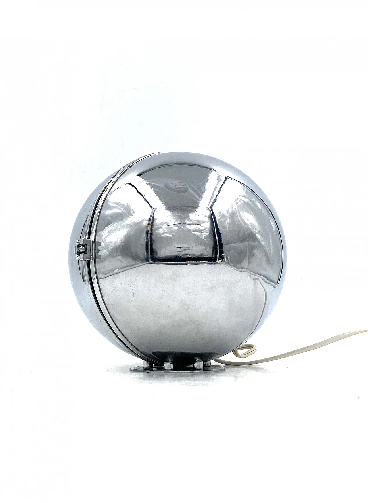 Chromed metal & glass spherical table lamp, 1970s 14