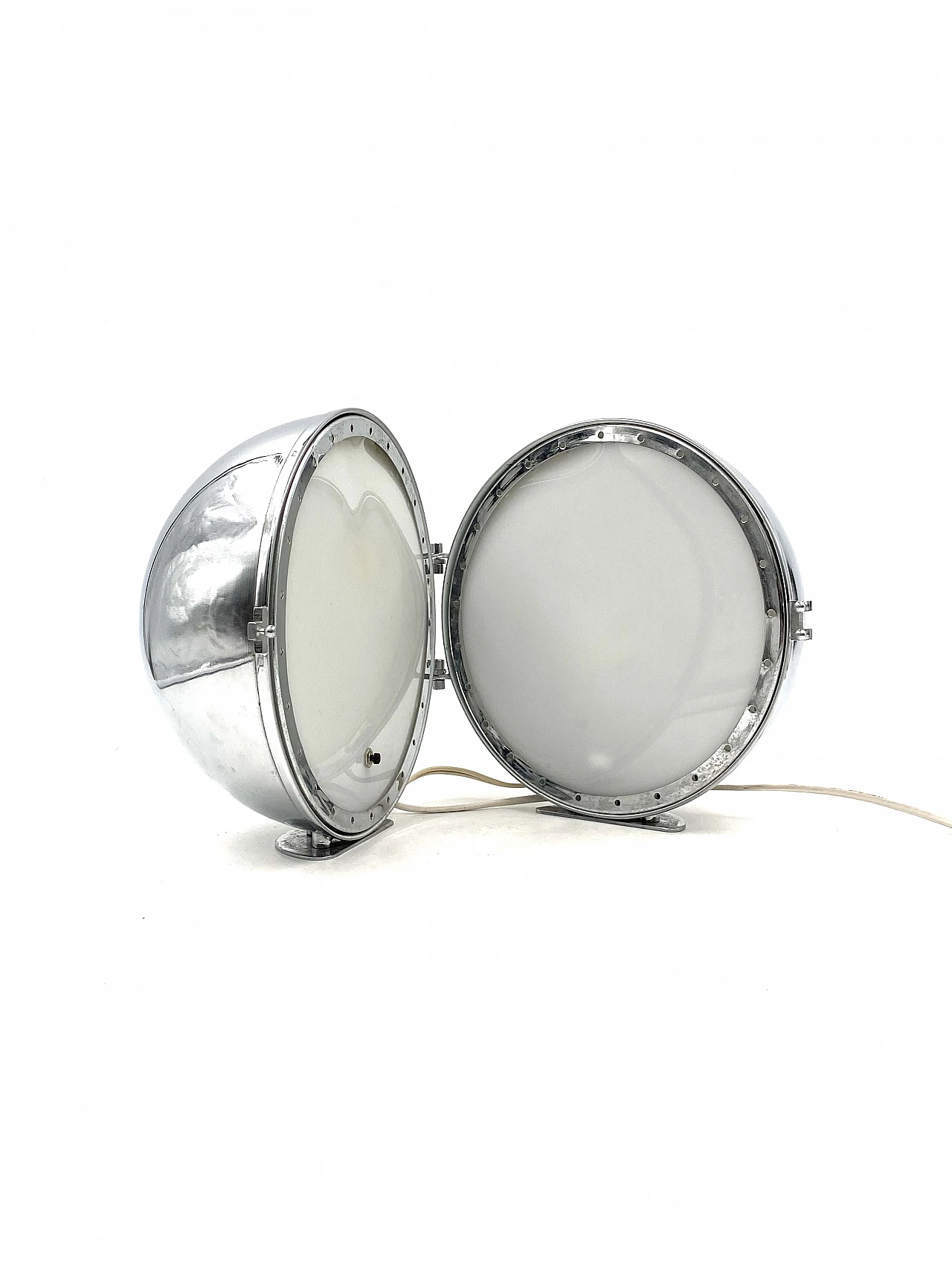 Chromed metal & glass spherical table lamp, 1970s 19