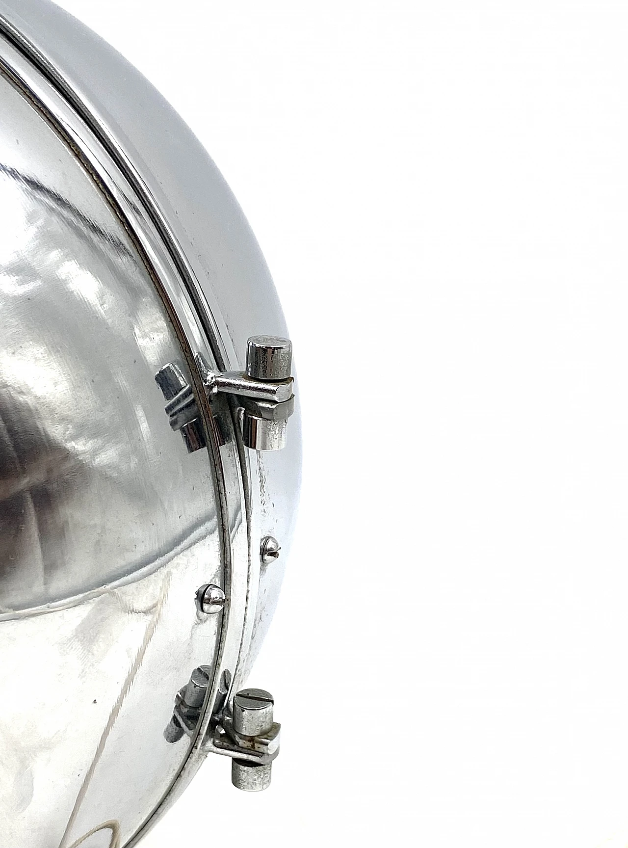 Chromed metal & glass spherical table lamp, 1970s 21