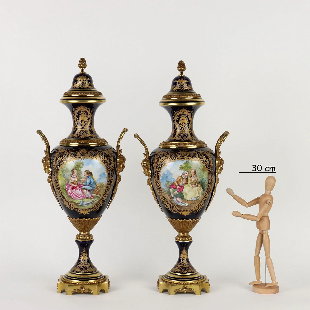 Pair of Sèvres porcelain vases with gilt bronze decoration 2