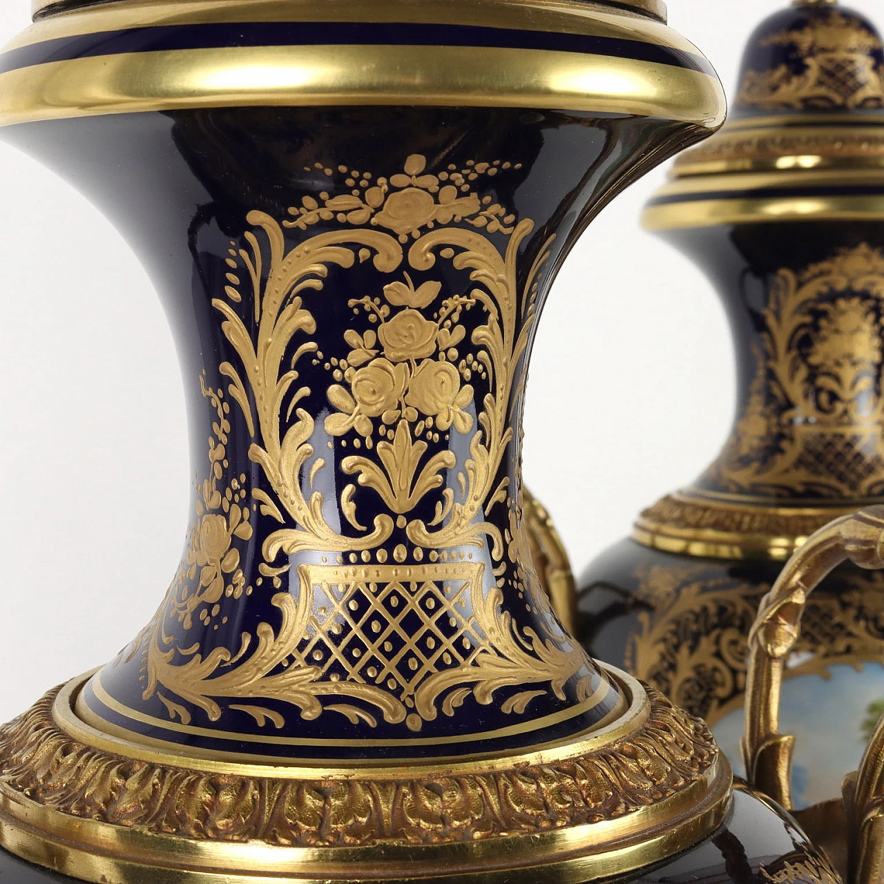 Pair of Sèvres porcelain vases with gilt bronze decoration 6
