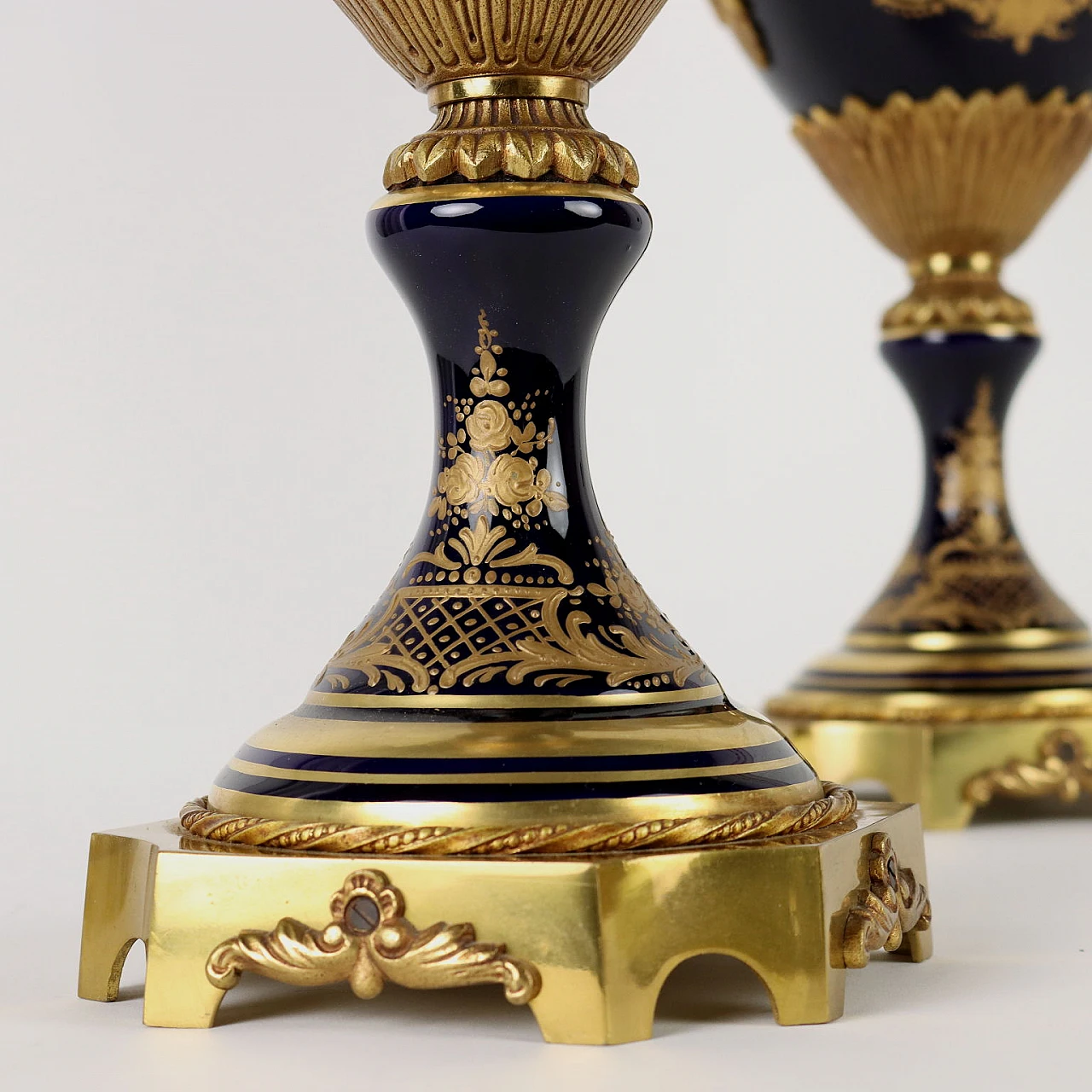 Pair of Sèvres porcelain vases with gilt bronze decoration 9
