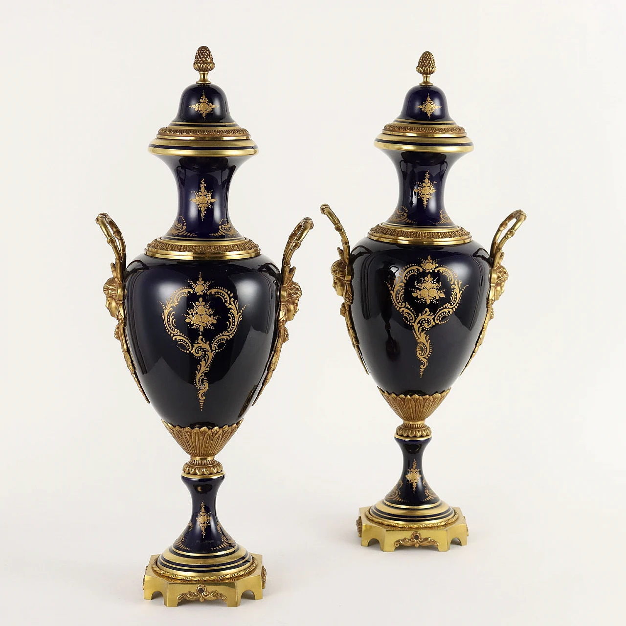 Pair of Sèvres porcelain vases with gilt bronze decoration 10