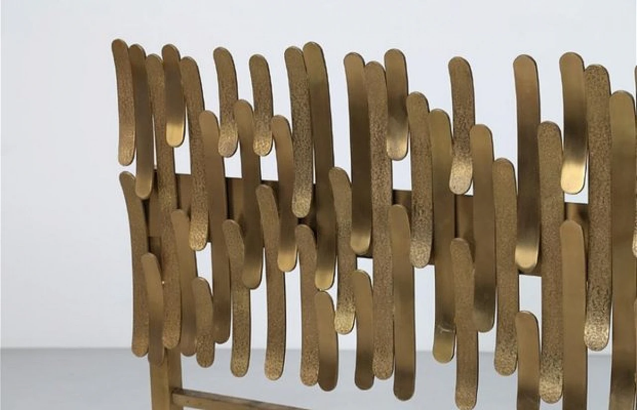 Metal and brass double bed by Luciano Frigerio, 1960s 4