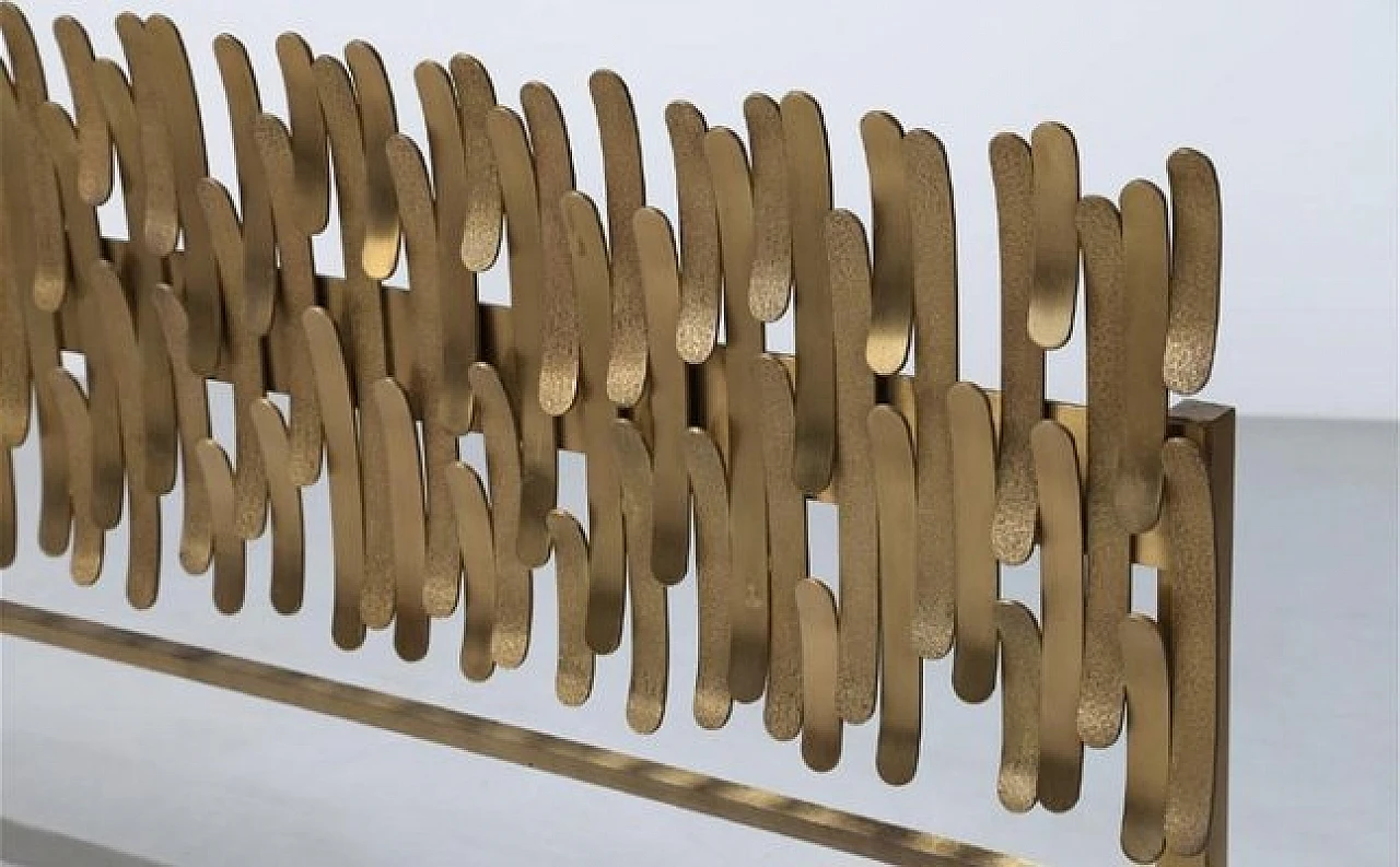 Metal and brass double bed by Luciano Frigerio, 1960s 5