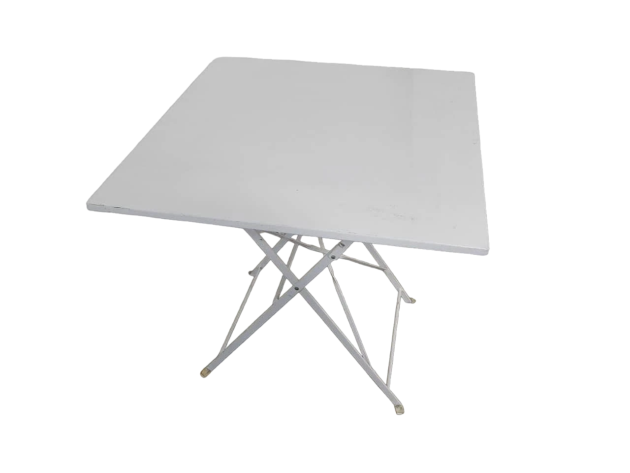 Foldable garden table in white metal, 1960s 8