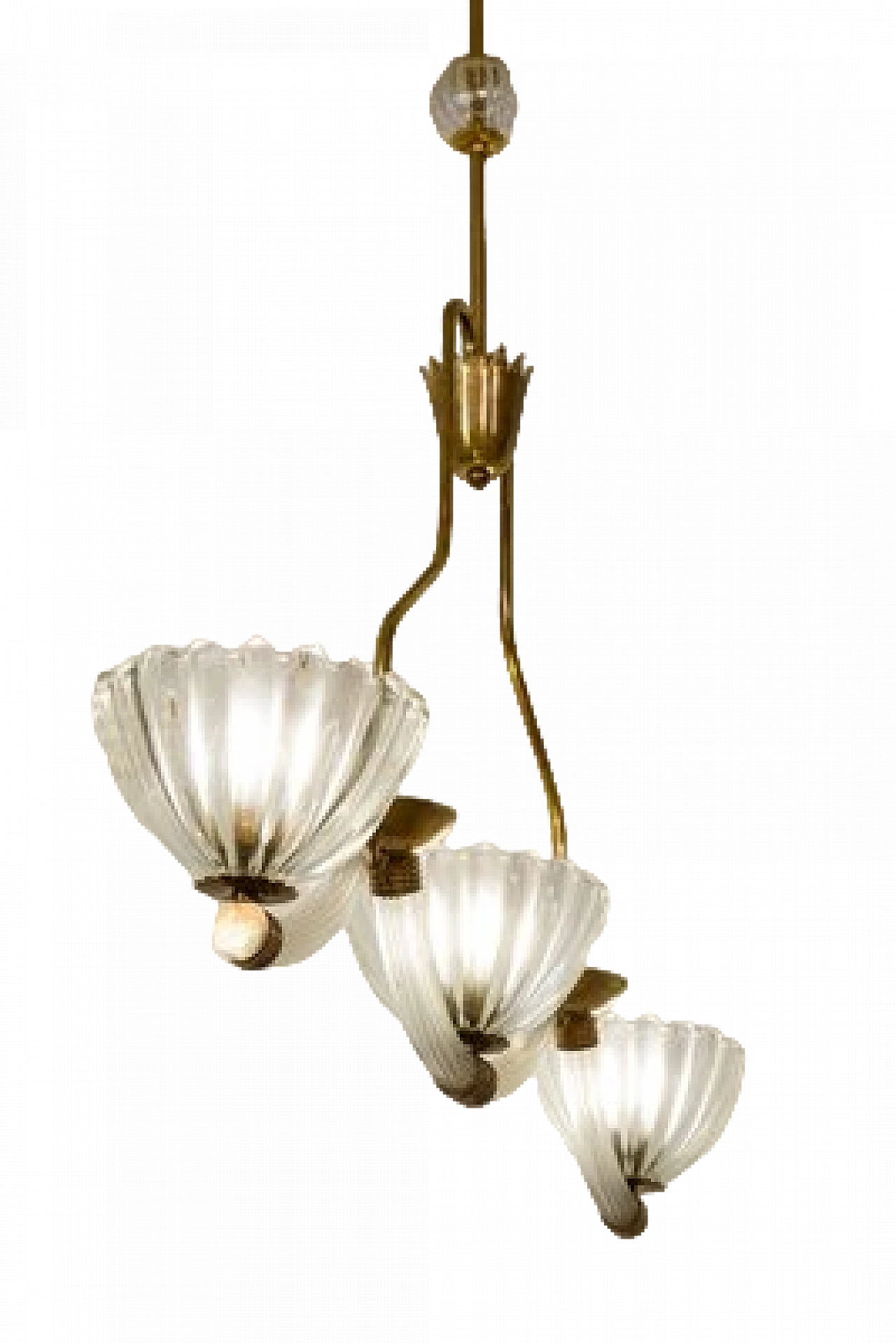 Murano glass chandelier attributed to Barovier & Toso, 1940s 12