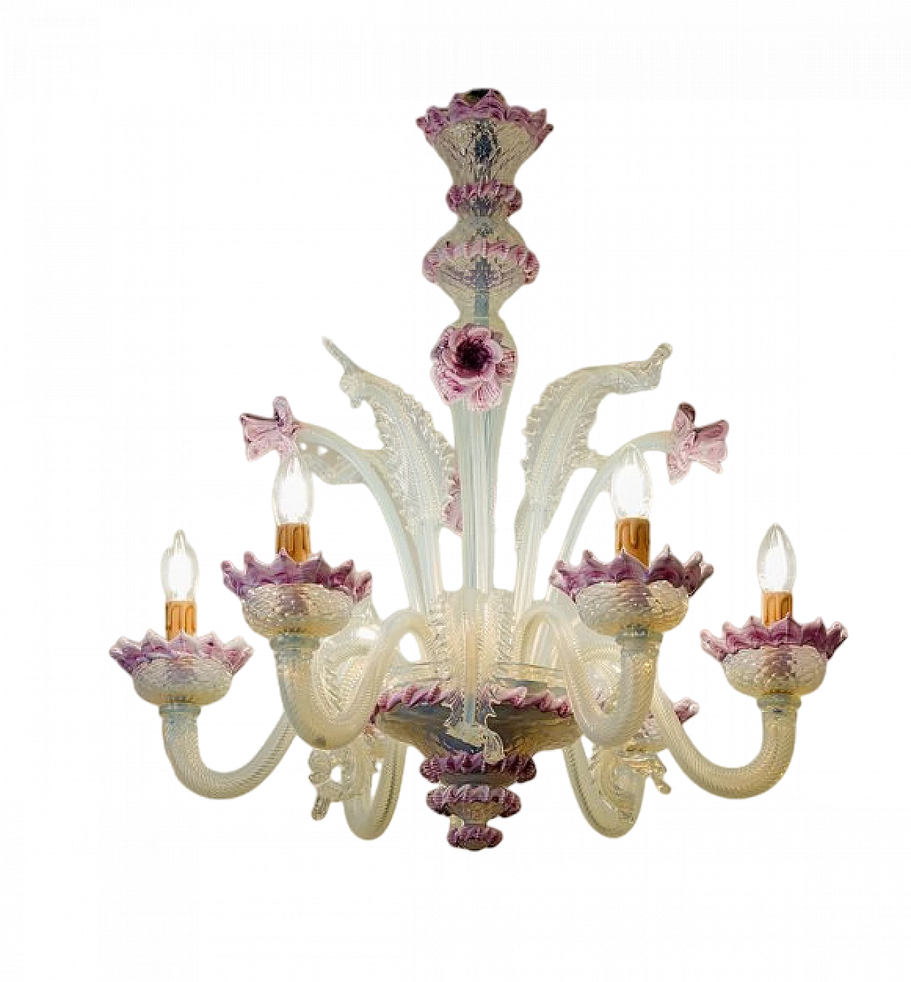 Murano blown glass and glass paste chandelier, 1960s 12