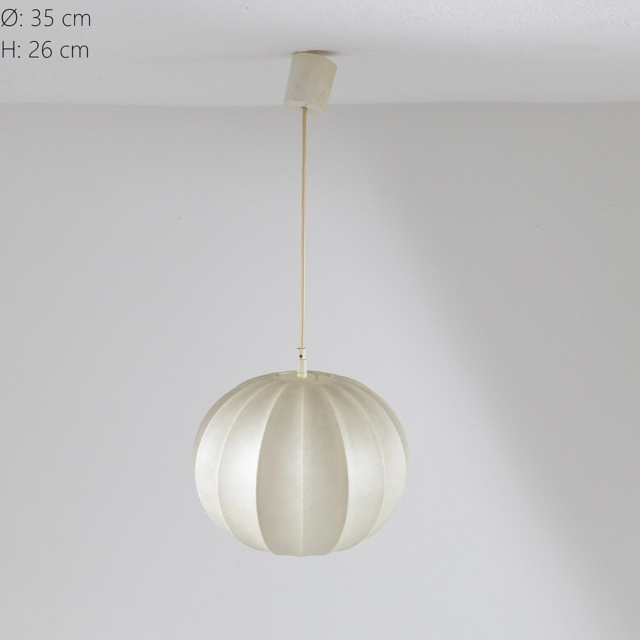 Hanging lamp with cocoon shade, 1970s 7