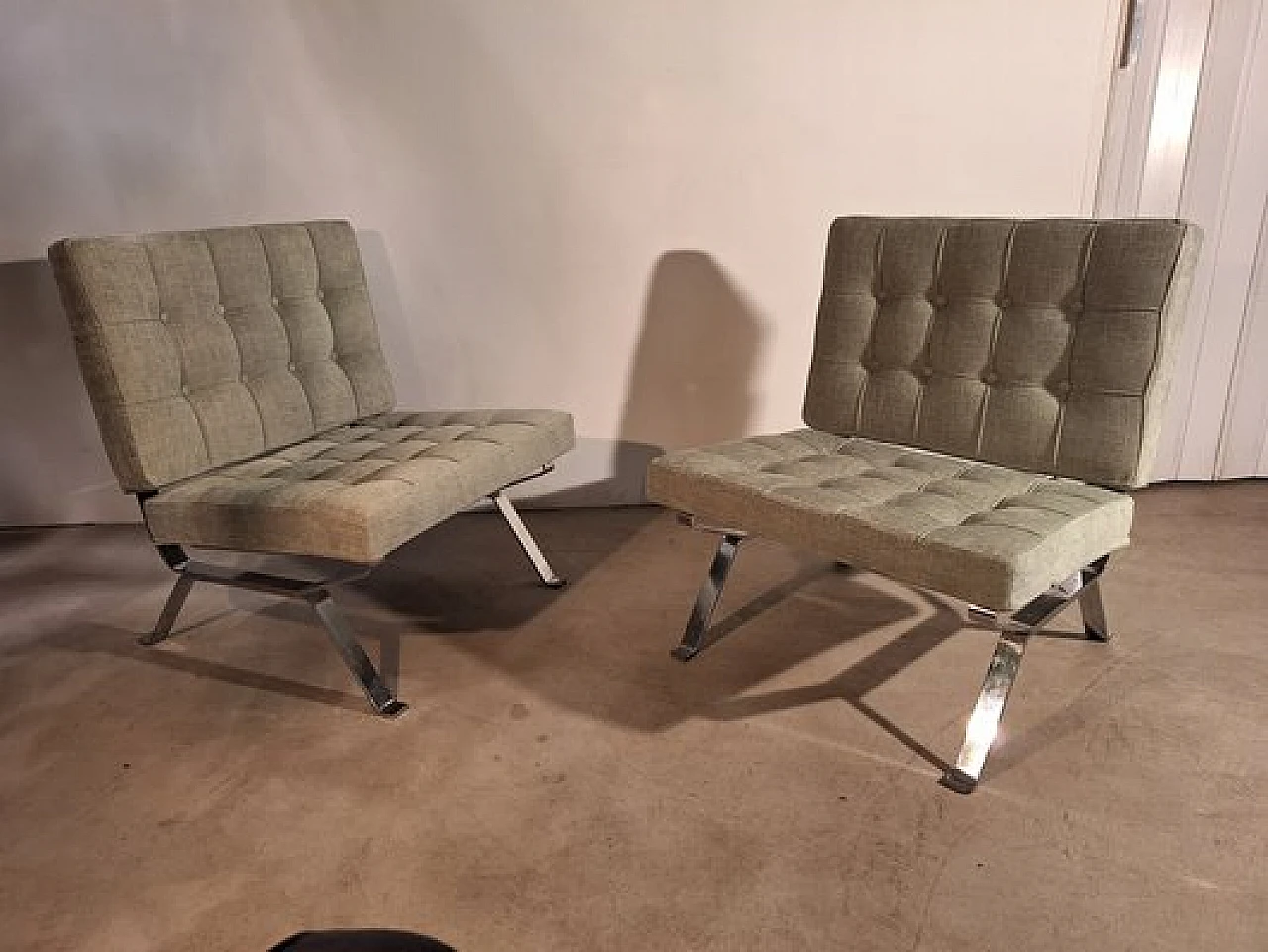 Pair of Dione green armchairs by Gastone Rinaldi for Rima, 1960s 1